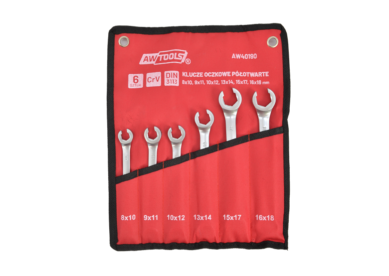 Steeksleutelset (8-18 mm), 6 st. Awtools AW40190