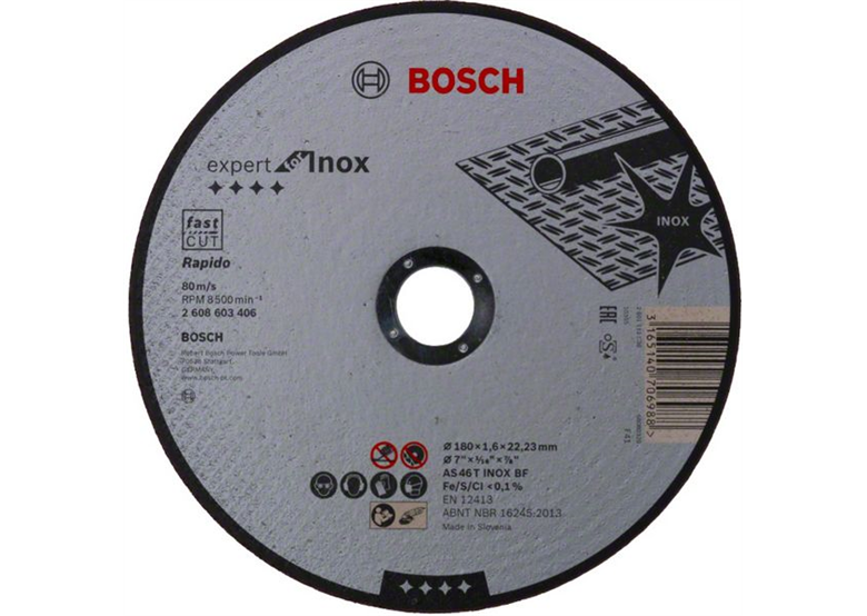 Doorslijpschijf Recht Expert for Inox – Rapido Bosch 2608603406