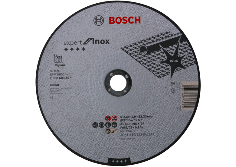 Doorslijpschijf Recht Expert for Inox – Rapido Bosch 2608603407