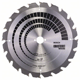 Cirkelzaagblad Construct Wood 315x30mm T20 Bosch 2608640691