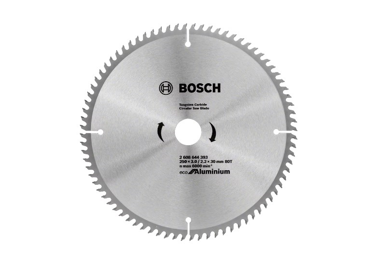 Zaagblad voor aluminium  ECO 250x30mm T80 Bosch 2608644393