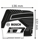 Combilaser met Puntlaser en Lijnlaser Bosch GCL 2-50 C + RM2 + BM3