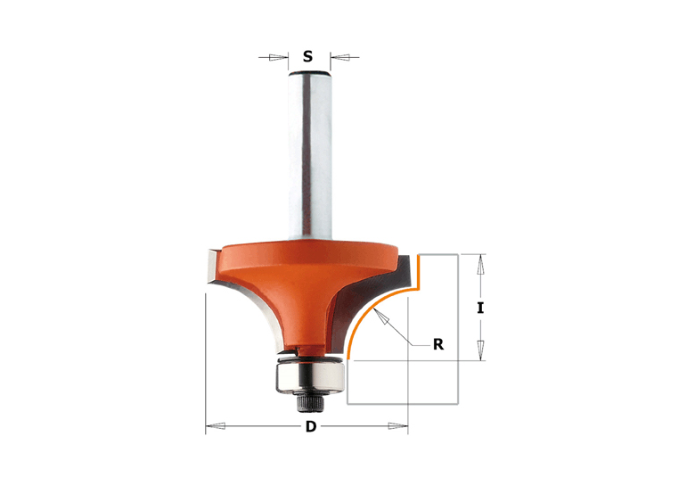 Frees rond met kogellager R 4,75 Cmt R-8