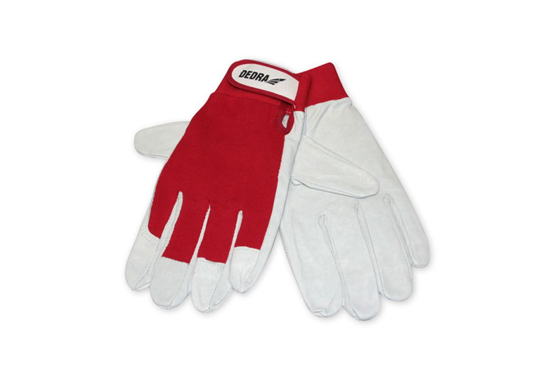 Beschermende handschoenen varkensleder, maat 9, rood Dedra BH1010R09R