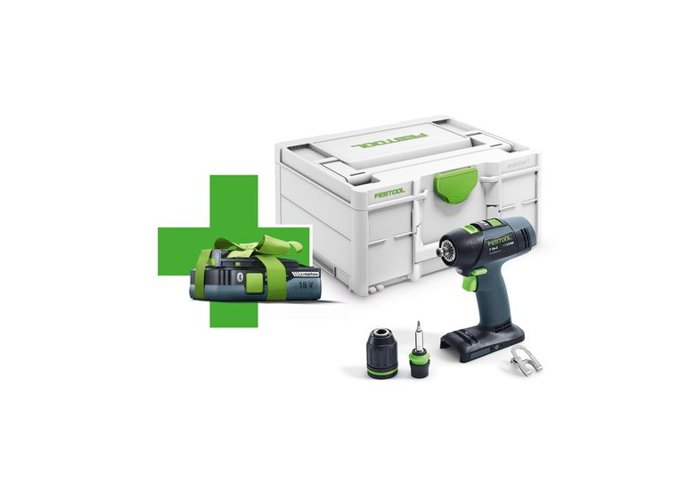 Boor-schroefmachine Festool T18+3 Basic 4,0