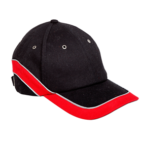 Baseballpet, zwart-rood, 12 stuks. Lahti Pro L1010300