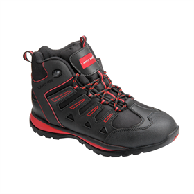 Werkschoenen/hoog, leer/Oxford stof, grijs-rood, sb sra, 40 Lahti Pro L3010740