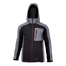 Softshell jas met capuchon, zwart-grijs-oranje 3XL Lahti Pro L4091606