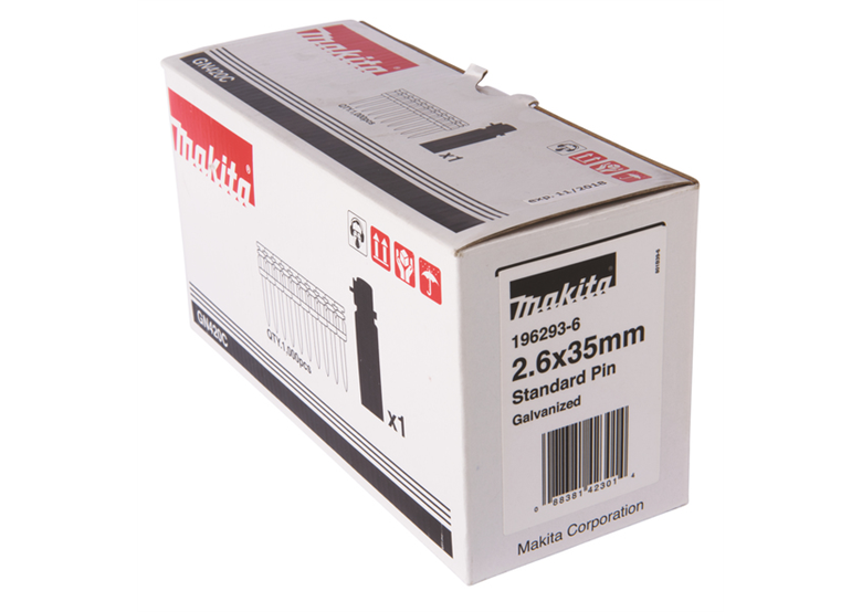 Spijkers voor beton 2.6x35mm, 1000st. Makita 196293-6