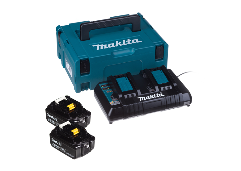 Accu's set 18V 6,0Ah x2 met oplader Makita 198077-8