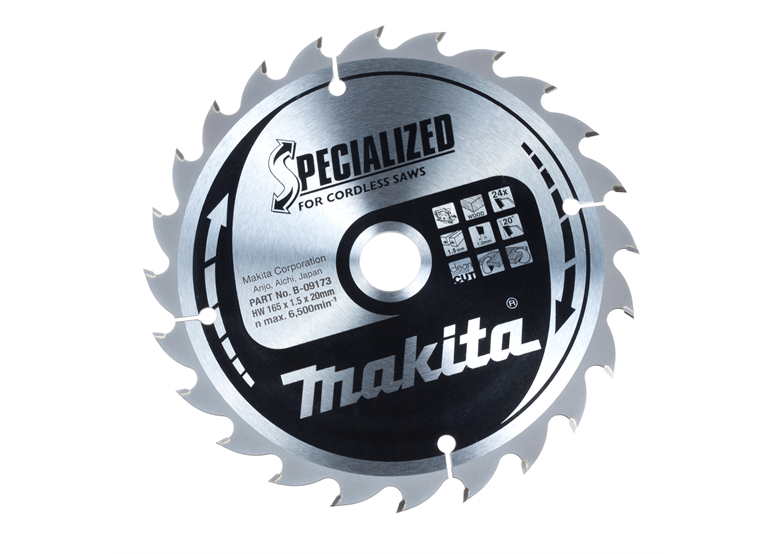 Specialized Cirkelzaagblad - 165 x 20 x 24T - Hout Makita B-09173