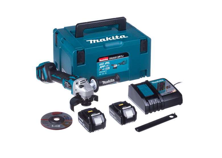 Haakse slijper Makita DGA513RTJ 2x5.0Ah MAKPAC 3