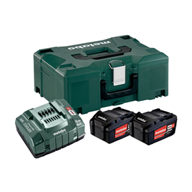 Basisset 2x accu 18VLi-Power 5.2Ah met oplader ASC 30-36V in MetaLoc Metabo 685065000