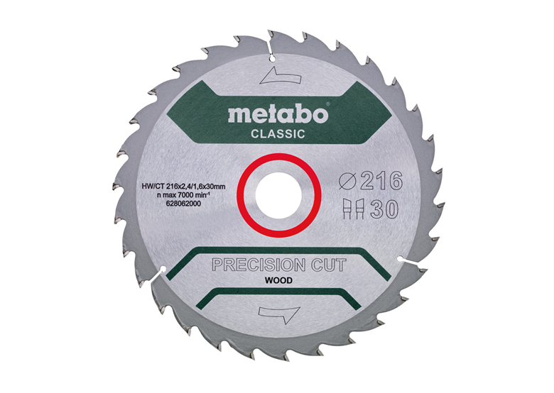 Zaagblad 216x30mm Metabo Precision Cut Wood - Classic