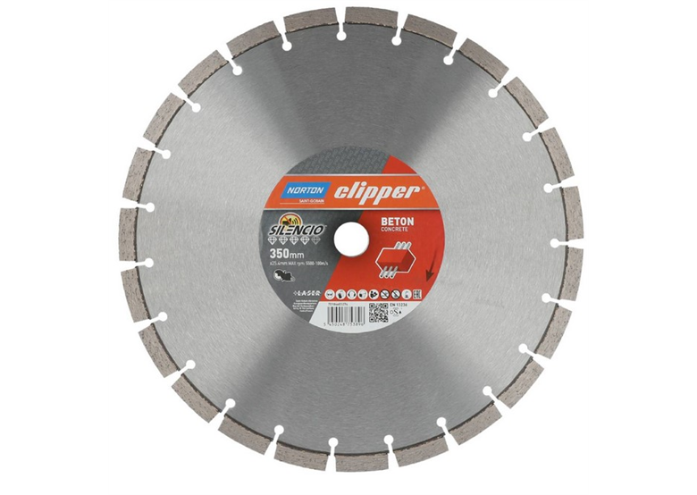 Diamantzaagblad 350x25,4mm Norton Clipper PRO Beton Silencio