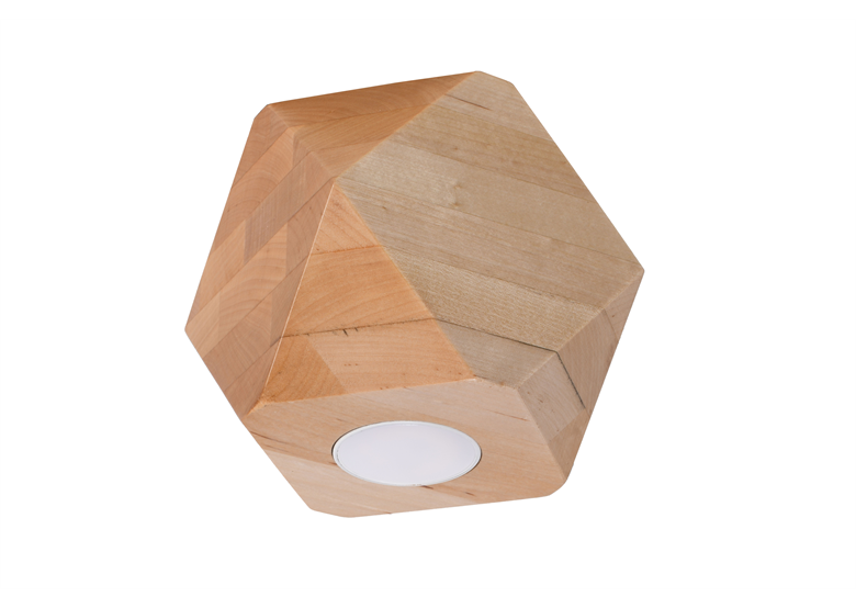 Plafondlamp WOODY 1 naturel hout Sollux Lighting Peach Puff