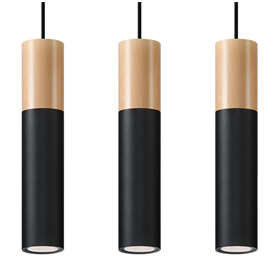 Hanglamp PABLO 3 zwart Sollux Lighting Peach Puff